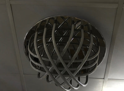 Circular LED barred mirrored base in warm white [L1132-M]