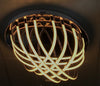 Circular LED barred mirrored base in warm white [L1132-M]
