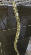 Waved floor lamp with metallic frame and crystallic fixtures [MF53028-1S]