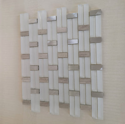 Geometric Glass Mosaic Tiles-300*300*8mm-11sheets-1m2