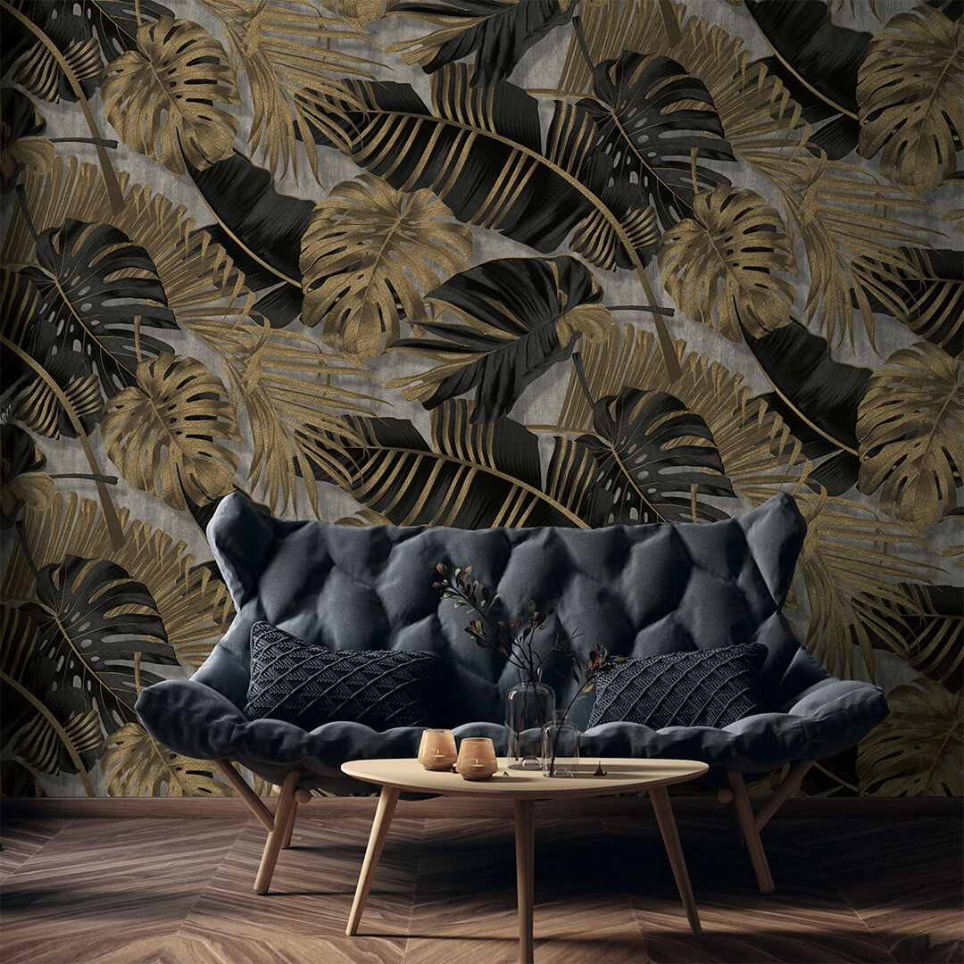 Natura Wallpapers-Cream & Gold, Black & Gold  - DK.22860-2 & 5