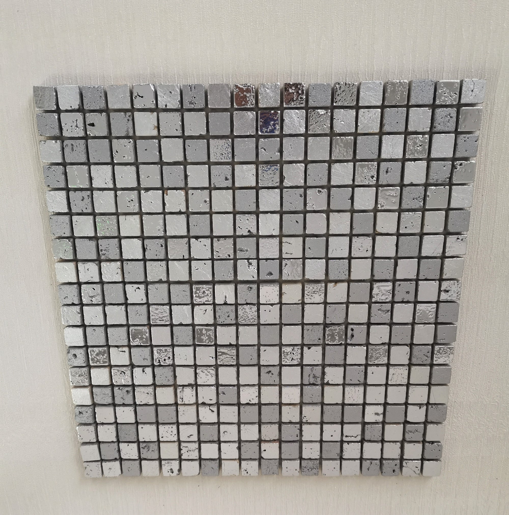 Cubic Greyscale Stone Mosaic Tile