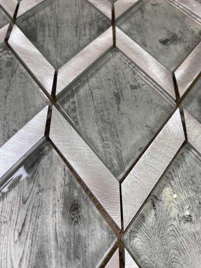 Light Grey Rhombus Mosaic Tile