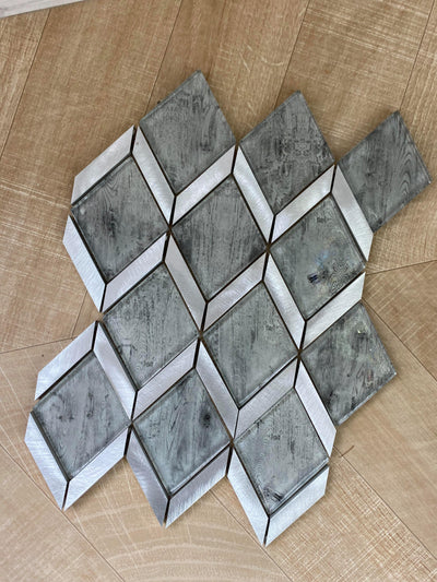 Light Grey Rhombus Mosaic Tile