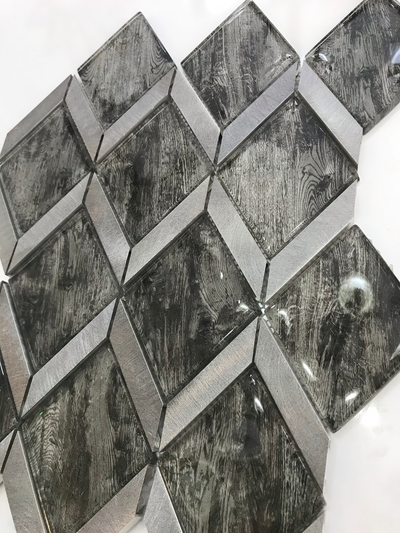 Dark Grey Rhombus Mosaic Tile