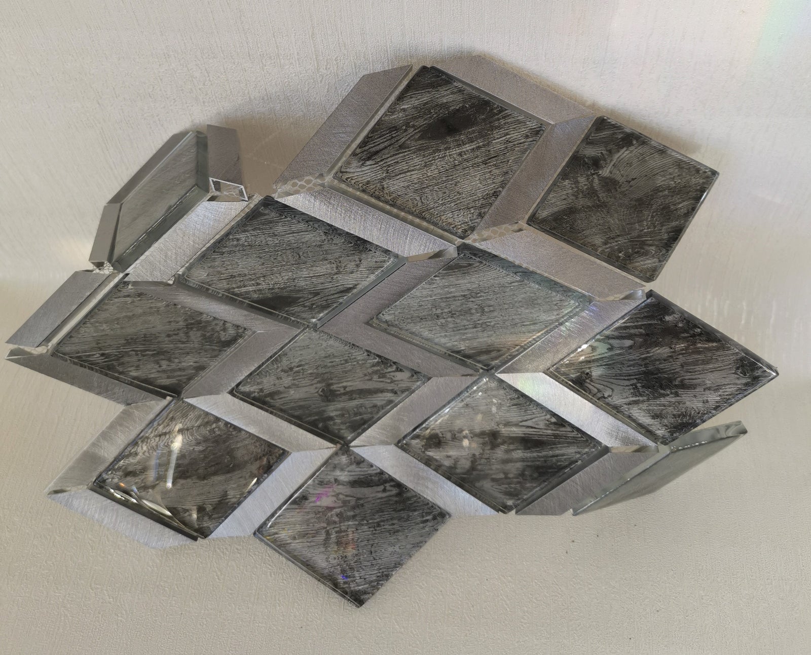 Dark Grey Rhombus Mosaic Tile-330 x 255 x 8 mm-12sheets-1m2-RE-GL01-2