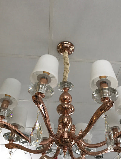 Rose Gold 8-Arm Crystal Ceiling Chandelier