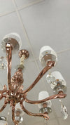 Rose Gold 8-Arm Crystal Ceiling Chandelier