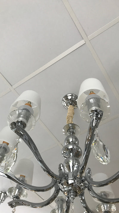 Glossy Crystal Drops 8 Arms Chandelier