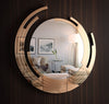 Elegant Classy Round Modern Designer Wall Mirror for Home Decor| Decorative Mirror  (Round)-90*90cm-DF863-Chrome & Rosegold both colours