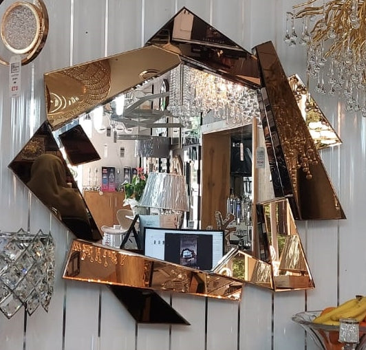 Luxury Gorgeous Rosegold and Silver Modern Designer Mirror for Home Decor| Decorative Mirror with Different Sizes -110*110cm &amp; 100*100cm