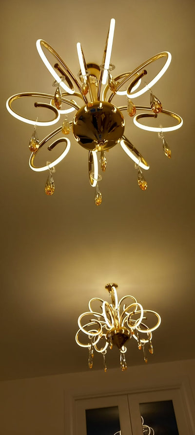 Gold Swirl Modern Yet Vintage Chandelier