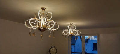 Gold Swirl Modern Yet Vintage Chandelier