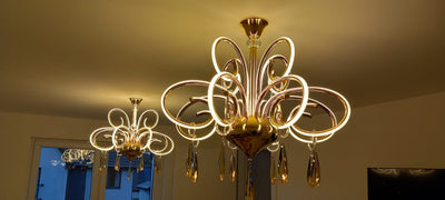 Gold Swirl Modern Yet Vintage Chandelier