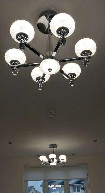 Suspended ceiling golden mirror frame 6 arms light [21136-6]