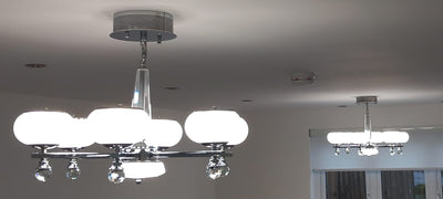 Suspended ceiling golden mirror frame 6 arms light [21136-6]