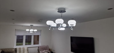 Suspended ceiling golden mirror frame 6 arms light [21136-6]