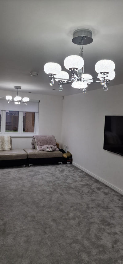 Suspended ceiling golden mirror frame 6 arms light [21136-6]