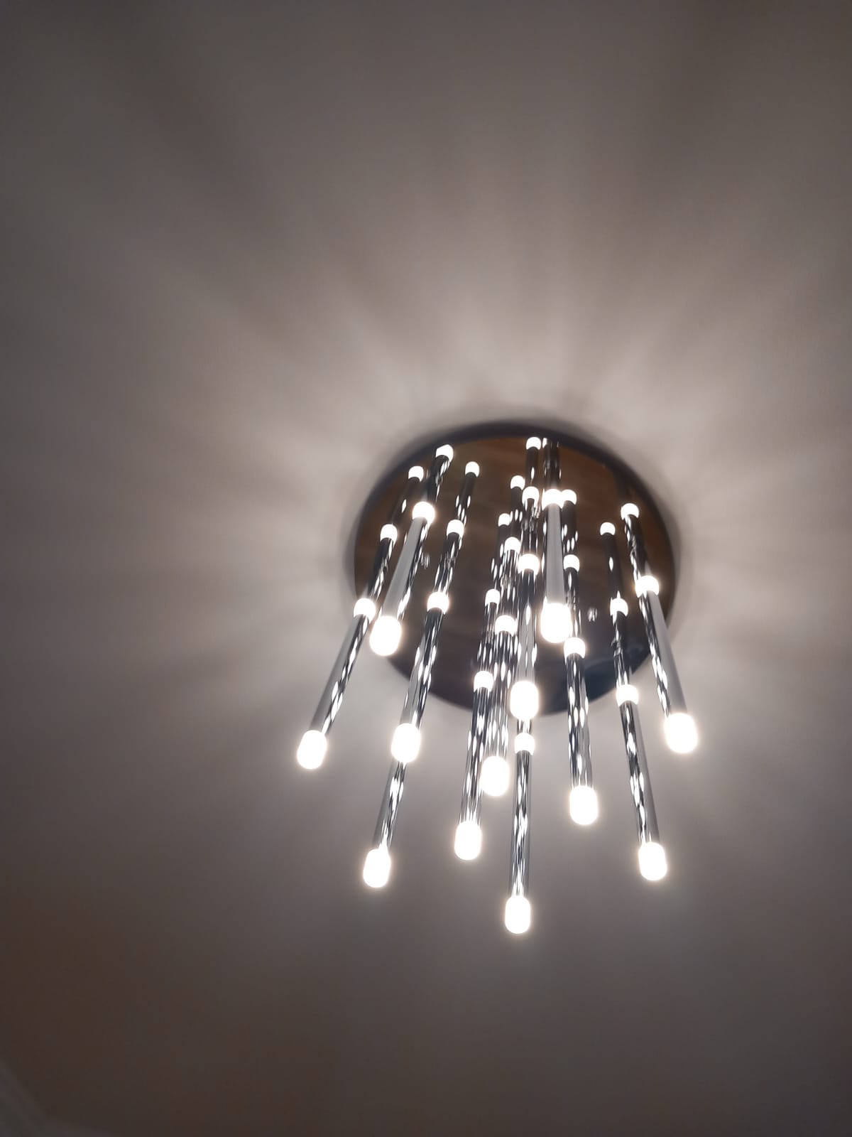 Metallic Bars Modern Square Flushmount Ceiling Light-Warm LED-6190