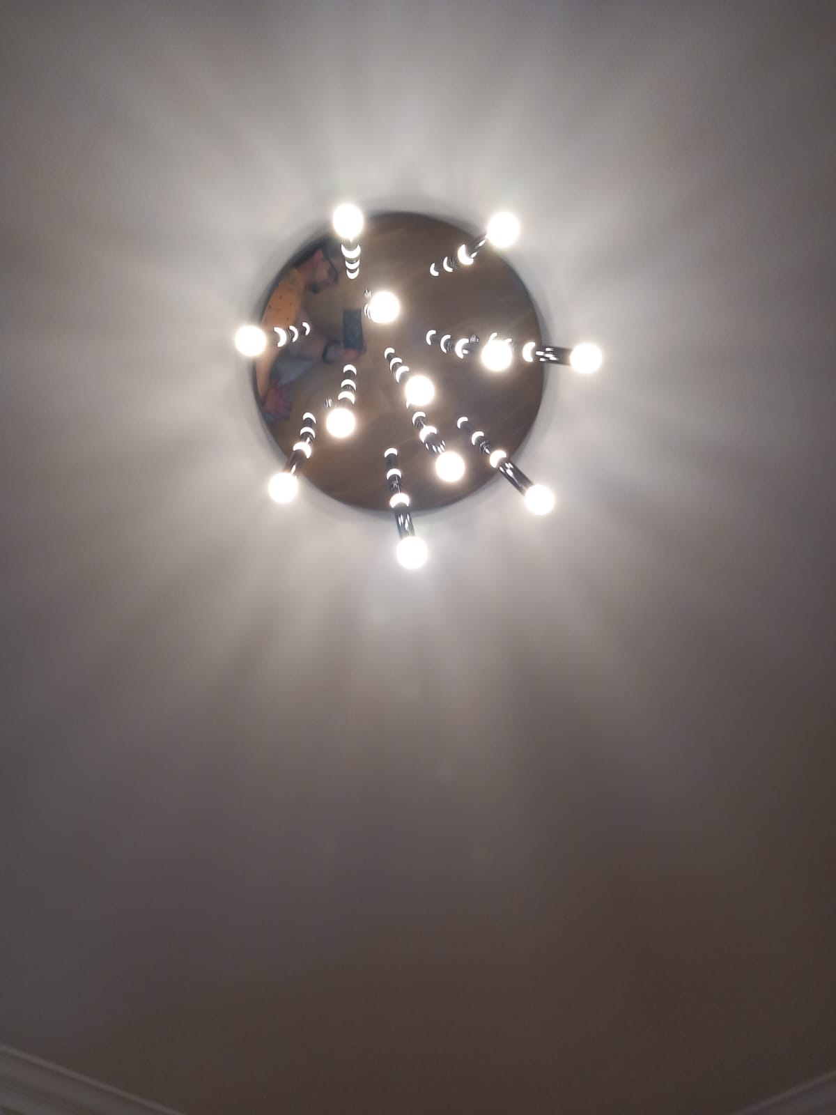 Metallic Bars Modern Square Flushmount Ceiling Light-Warm LED-6190