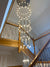 Long Drop Metallic Bars LED Incorporated Stair Pendant Lighting Chandelier-6139-10tubes, 12tubes 30 & 40tubes