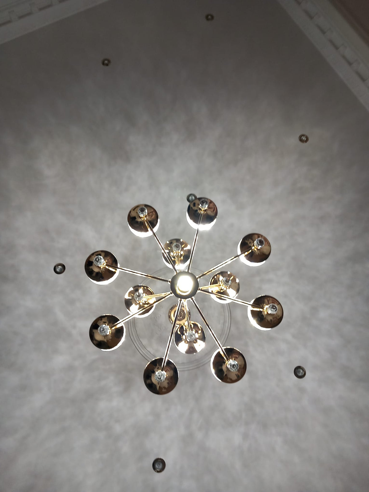Crystallic Glitter Chandelier with colour changing feature in Gold / Silver-2126