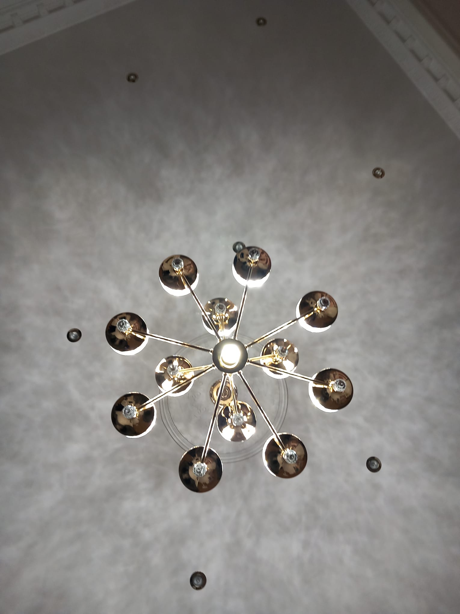 Crystallic Glitter Chandelier with colour changing feature in Gold / Silver-2126