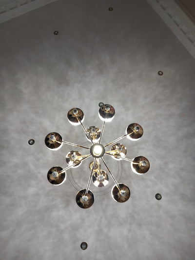 Crystallic Glitter Chandelier with colour changing feature in Gold / Silver-2126