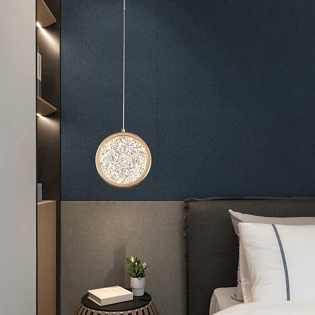 Rosegold Crystal Pendant Light with Rotating Ring-209 with matching different size lights