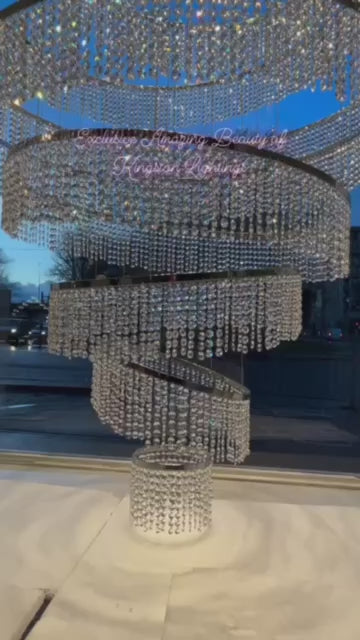 Modern Large Crystallic Chrome Chandelier with adjustable height and position -8003