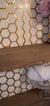 Hexagonal Silver and White Elegant Porcelain Mosaic Tiles-220*380*8mm-11sheets-1m2