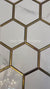 Hexagonal Silver and White Elegant Porcelain Mosaic Tiles-220*380*8mm-11sheets-1m2