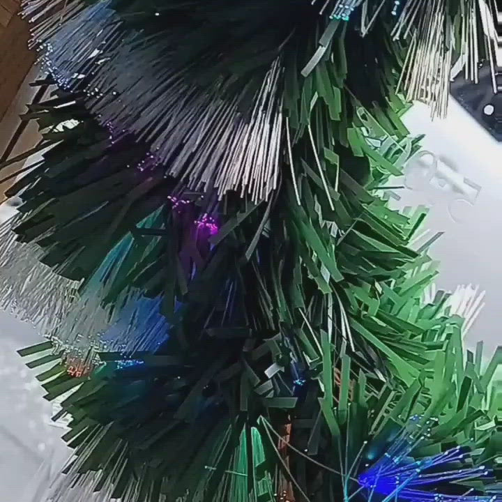 Wreath with Colourful LED Lights for Christmas Decoration