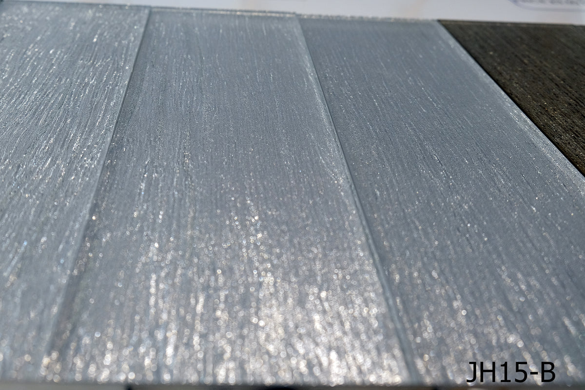 Silver Slate/Metro Shimmering Glass Mosaic Tile | 1 sheet 30cmx10cm&8mm | 33 sheets 1sqm