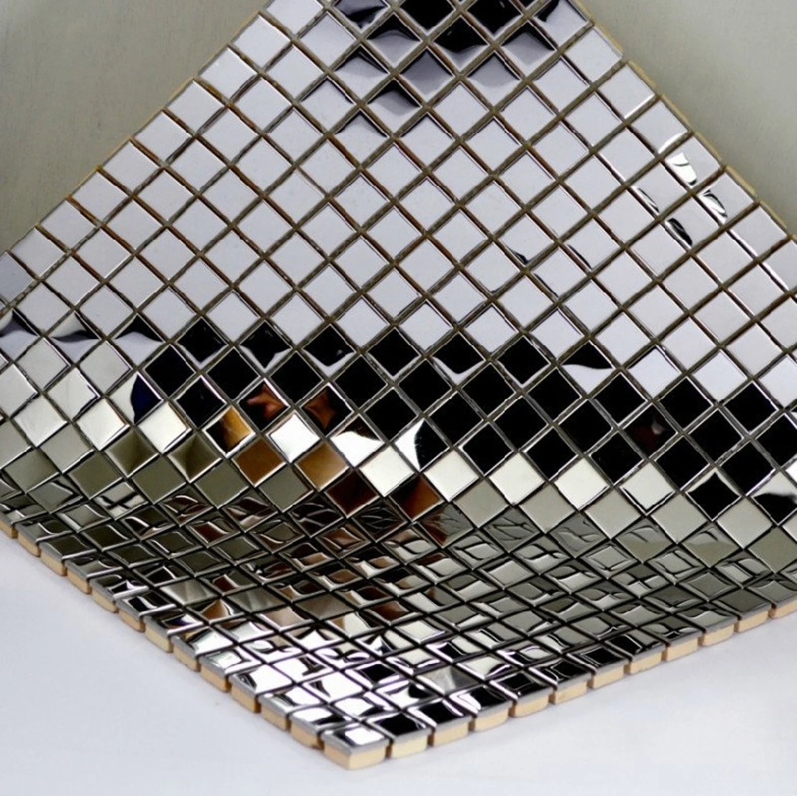 Mirrored Silver Aluminium Ceramic Mosaic Tiles-300*300*8mm-11sheets-1m2