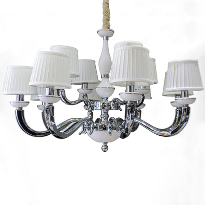 White - Gold Classy Vintage Candle Armed Chandelier