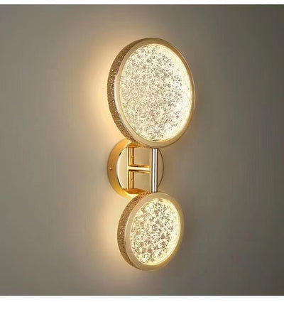 Pendant-Crystal Glass Pendant light with Rotating Ring-2010-1,3 & 5 rings(Rose Gold) with matching wall lights