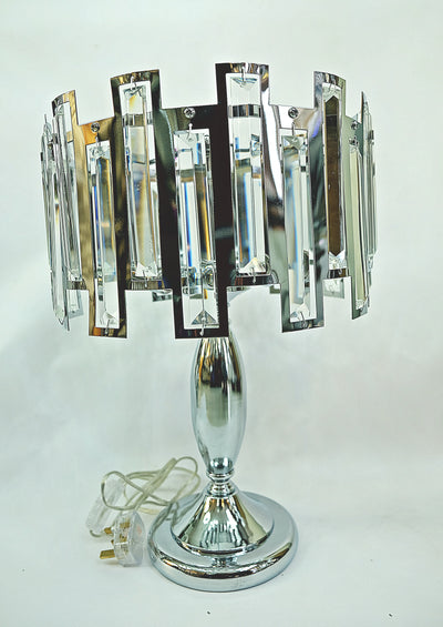 Rectangular Crystal & Metal Lamps Set