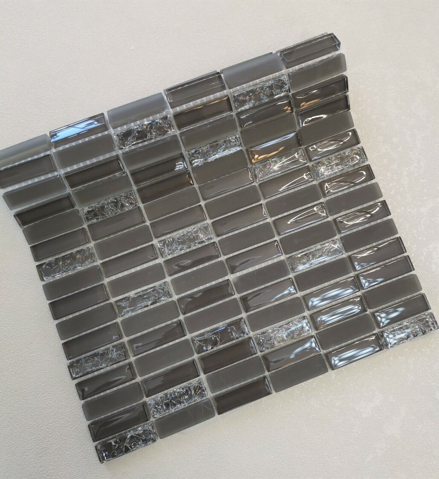 Brown Crackle-effect Glass Mosaic Tile | 1 sheet 300x300x8mm | 11 sheets 1sqm