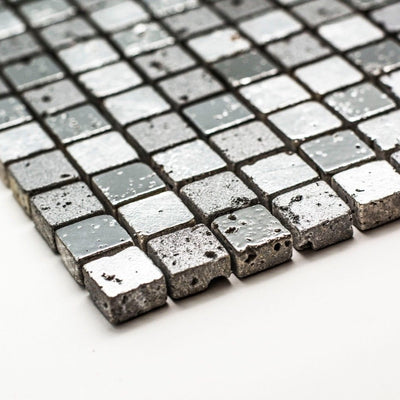 Cubic Greyscale Stone Mosaic Tile