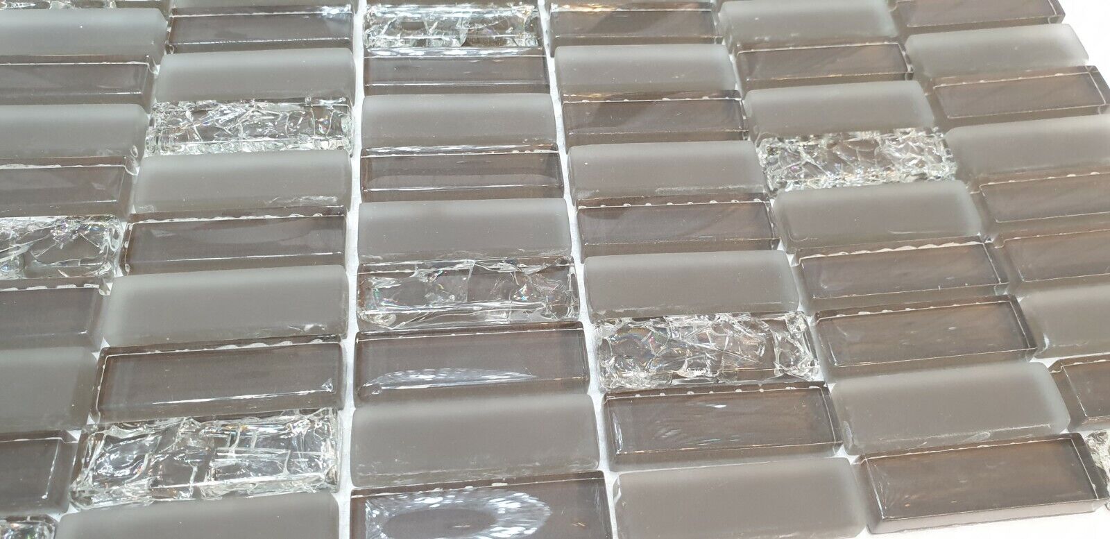 Brown Crackle-effect Glass Mosaic Tile | 1 sheet 300x300x8mm | 11 sheets 1sqm