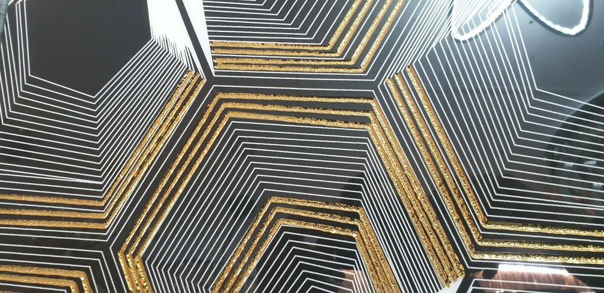 Gold & Black Decor Porcelain Tiles 600 x 600 x 10mm-DEC-WJ6612