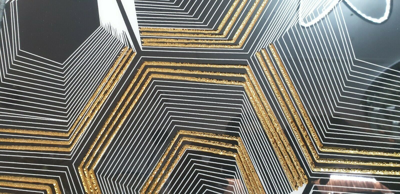 Gold & Black Decor Porcelain Tiles 600 x 600 x 10mm-DEC-WJ6612
