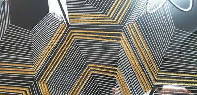 Gold & Black Decor Porcelain Tiles 600 x 600 x 10mm