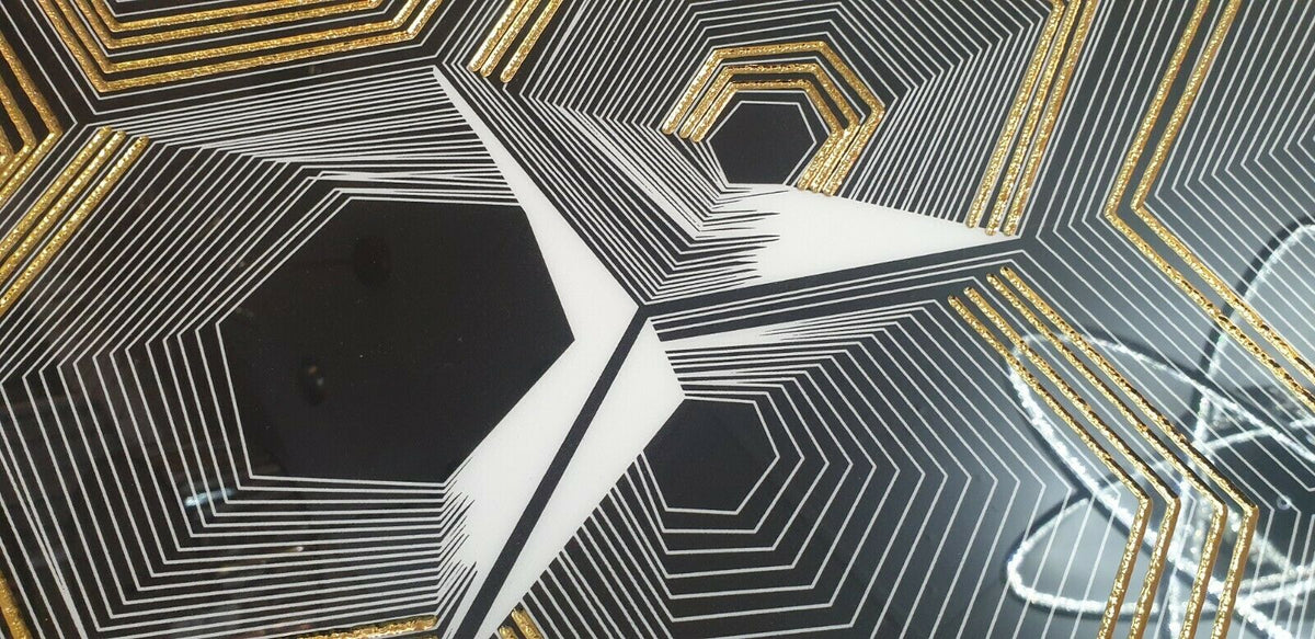 Gold & Black Decor Porcelain Tiles 600 x 600 x 10mm-DEC-WJ6612