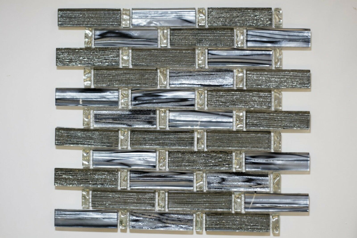 Ink Blue Glass Mosaic Tiles-300*300*8mm-11sheets-1m2-KRB17-01