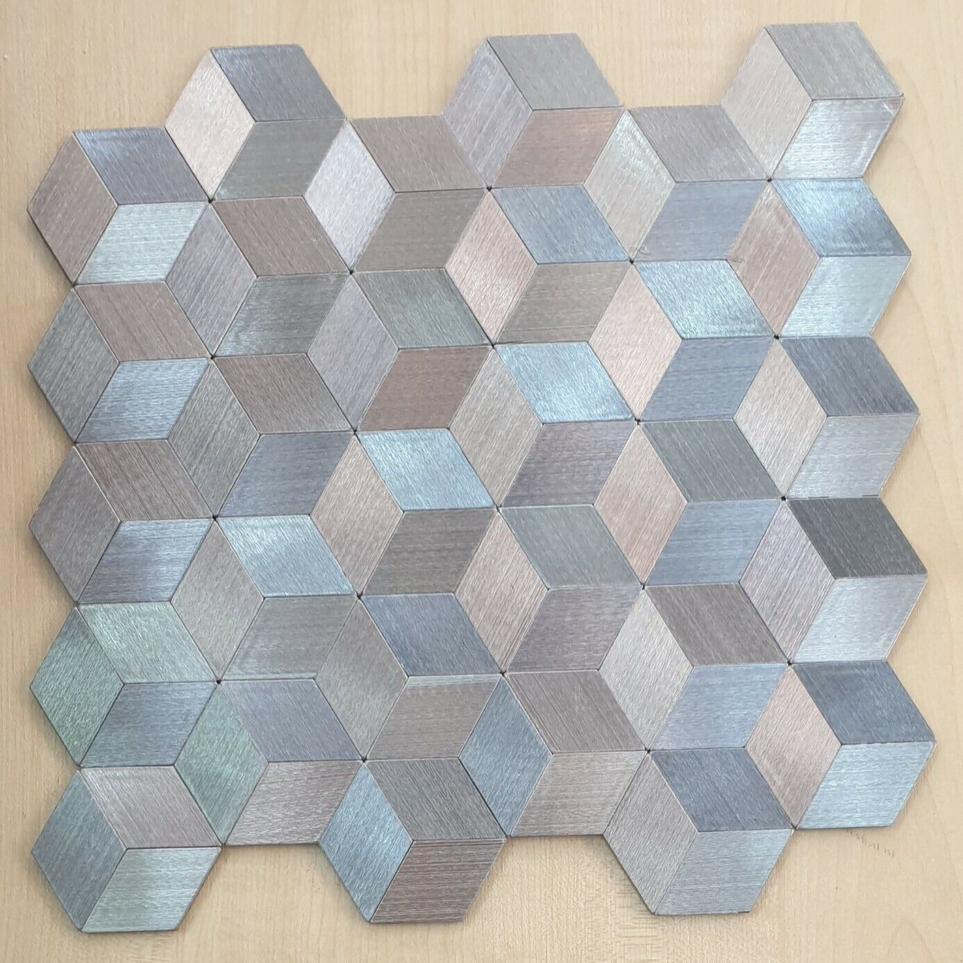 Silver Self Adhesive Peel & Stick Aluminium Mosaic Tiles | 300x300x8mm | 11=1m2