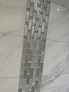 White Silver Foil Glass Mosaic Tile | 1 sheet 300x300x8mm | 11 sheets 1sqm
