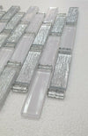 White Silver Foil Glass Mosaic Tile | 1 sheet 300x300x8mm | 11 sheets 1sqm