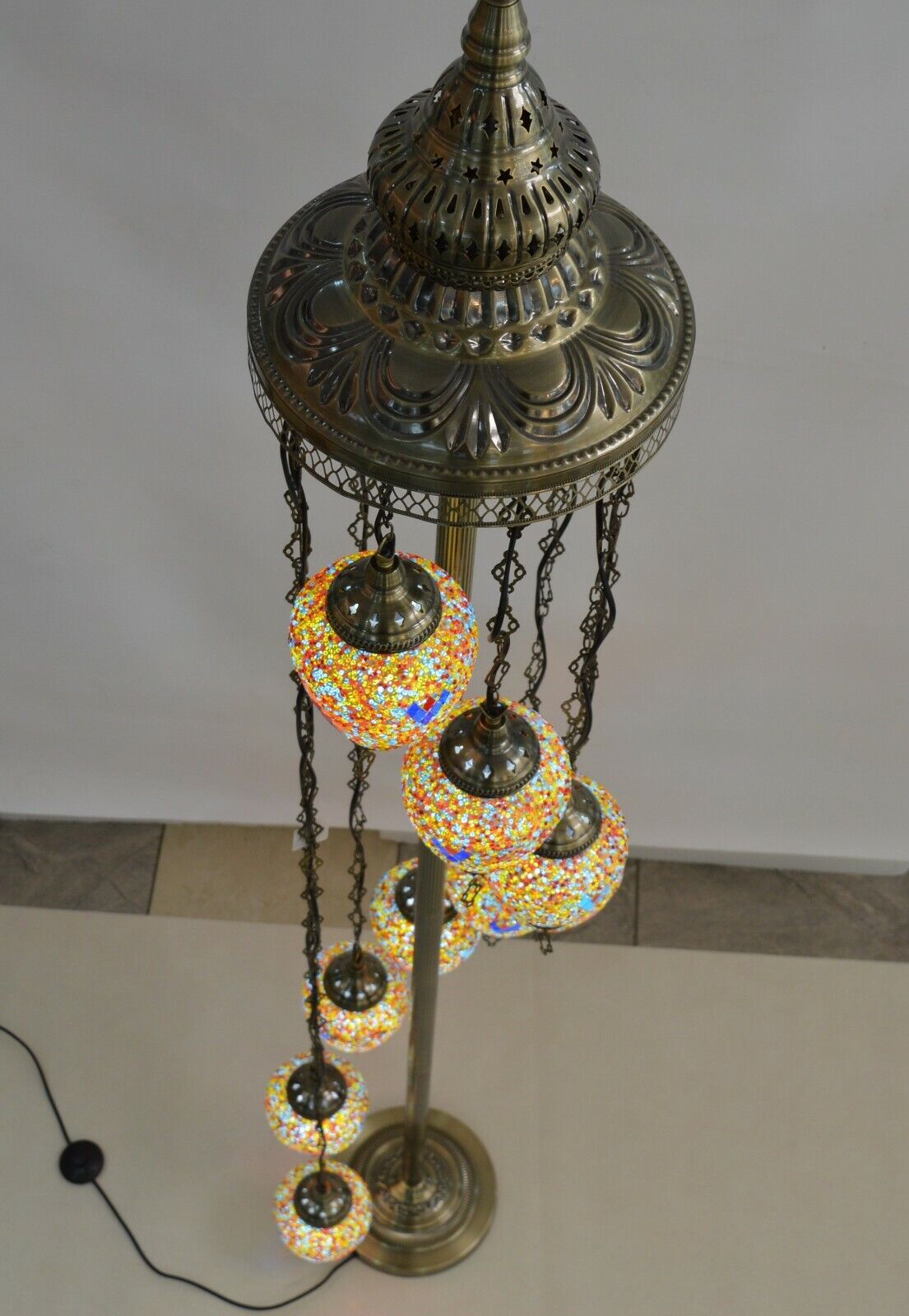Turkish style tall free standing lamp [88656-9T]